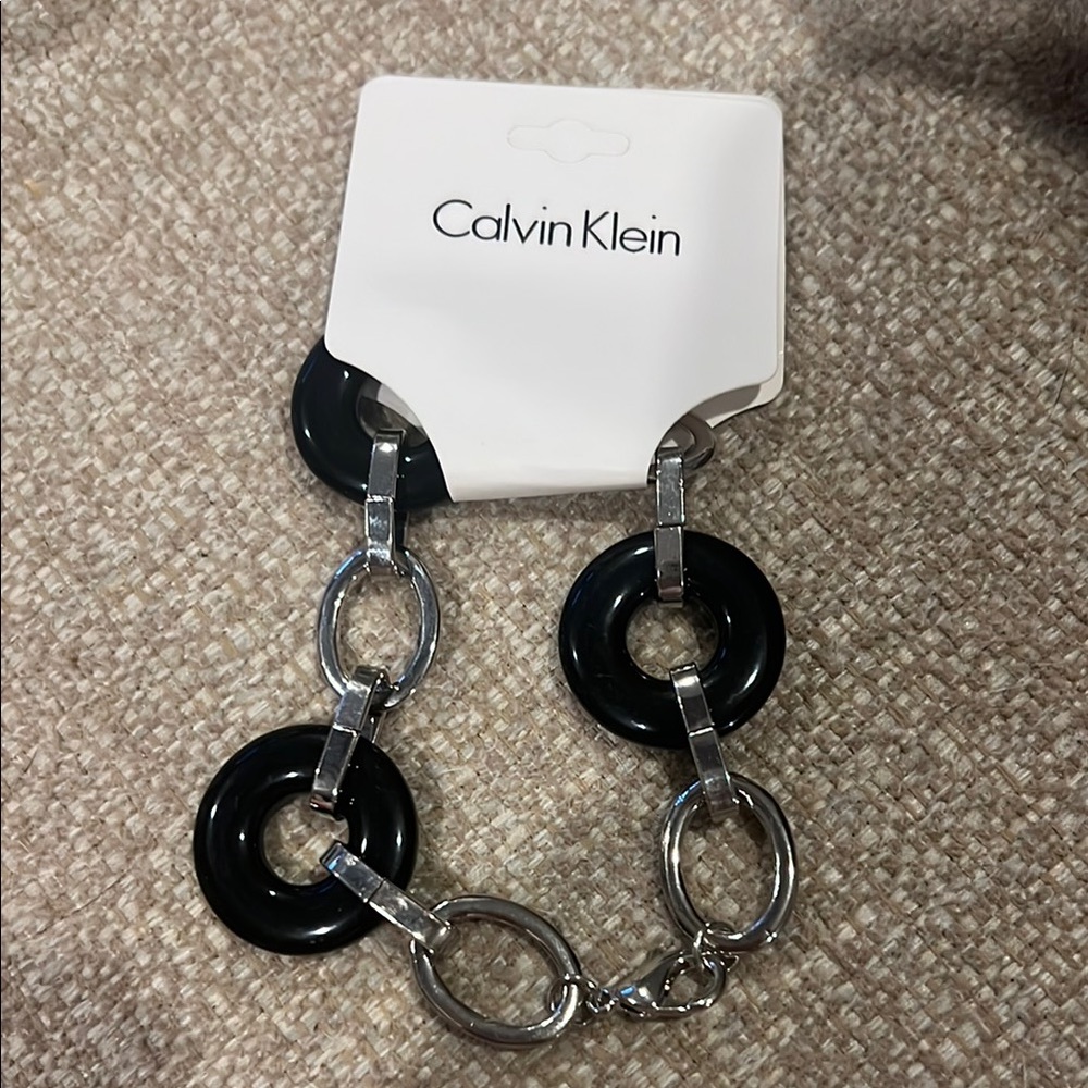 Calvin Klein Black and Silver Link Necklace